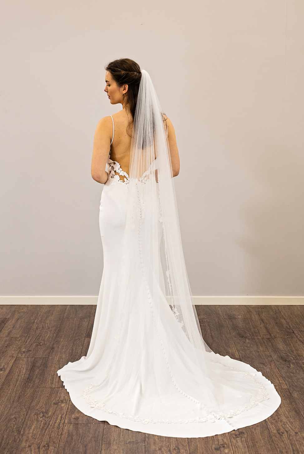 S701 Slør m. blondekant